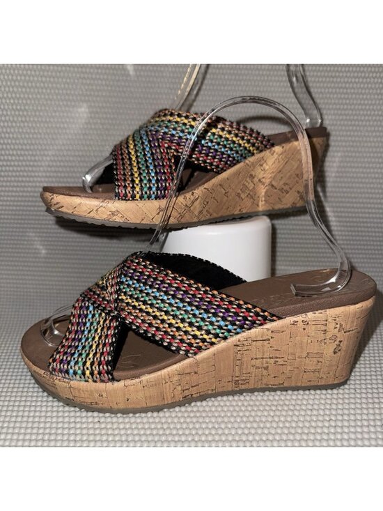Skechers Shoes - Skechers Cali Beverlee Criss Cross Rainbow Pride Wedge Sandals Women’s Size 6